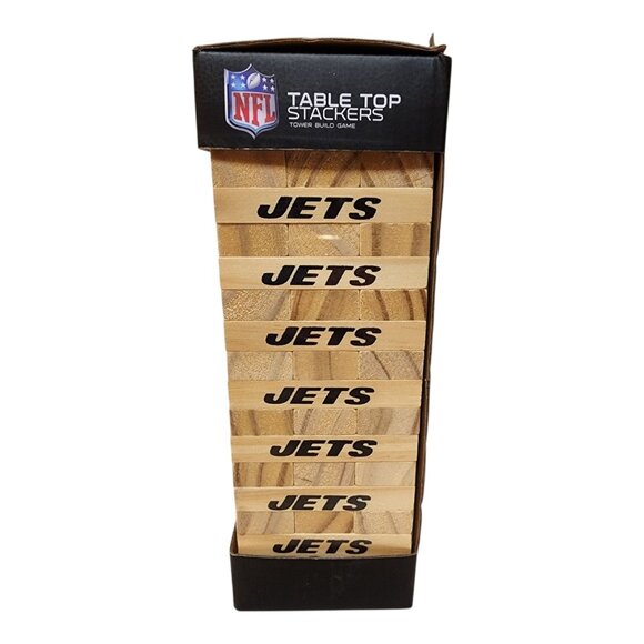 NFL New York Jets Table Top Stackers Tailgate Wood Blocks Game, NEW Sealed - Picture 4 of 10